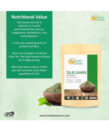 Herbs Botanica Tulsi Powder 5.3 Oz | Holy Basil Ocimum Sanctum | Indian Qasil Leaf Cleanse - Buy Online on GoSupps.com