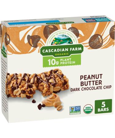 Cascadian Farm Organic Peanut Butter Dark Chocolate Chip Protein Bars Non-GMO 5 Bars 8.85 oz.