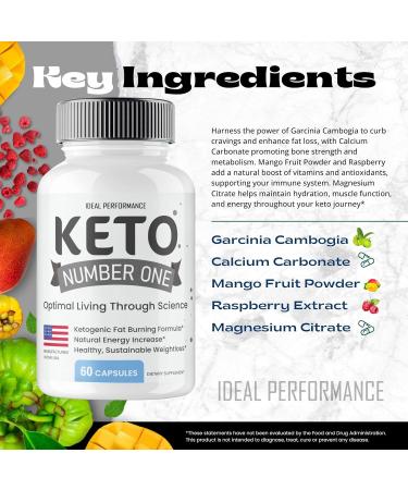 Keto Number One Pills KetoNumber One Supplement Pills Overall Health Support All Natural Keto Capsules to Sustain Active Lifestyle and Fitness Goals KetoNumberOne Pastillas Reviews (5 Pack) - Buy Online on GoSupps.com