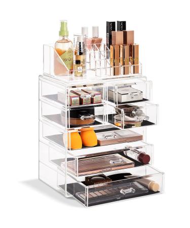 Sorbus Clear Cosmetic Makeup Organizer - Make Up & Jewelry Storage, Case & Display - Spacious Design - Great Holder for Dresser, Bathroom, Vanity & Countertop (3 Large, 4 Small Drawers) 3 Large, 4 Small Drawers Clear