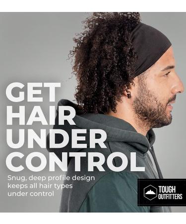 Mens Sweat Bands - Performance Headband for Sports, Cycling, Football - 2 Pack Black - Buy Online on GoSupps.com