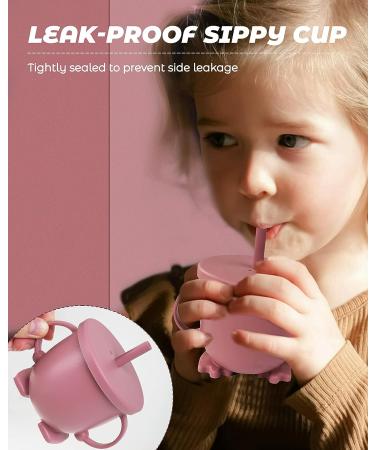 DUALFERV 2-in-1 Silicone Sippy Cup & Snack Containers | Baby Sippy Cups with Straws & Snack Lid | BPA Free | Infant & Toddler Training Cup | 6 Months - Buy Online on GoSupps.com
