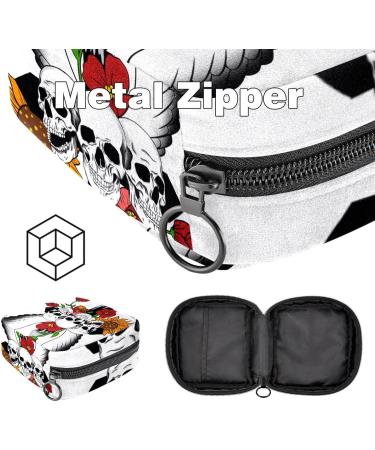 Skull Rose & Sunflowers Wing Bandage Bag - Portable Menstruation Pad & Cup Holder for Girls & Women - Buy Online on GoSupps.com