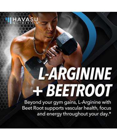 Havasu Nutrition L-Arginine: Nitric Oxide Booster for Endurance & Circulation | Vascular Growth Protein Builder Supplement - 3.7oz - Buy Online on GoSupps.com