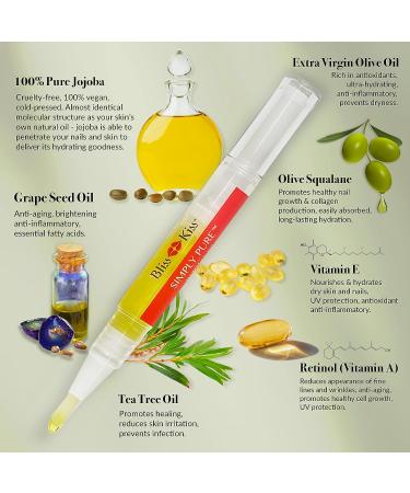 Bliss Kiss Crisp Fragrance Nail Oil Cuticle Pen with Vitamin E & Jojoba - Nail Strengthener and Growth Treatment - Buy Online on GoSupps.com