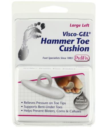 PediFix Visco-gel Hammer Toe Cushion, Large Left 1 Count (Pack of 1)
