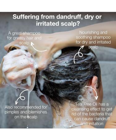 Anti Dandruff Shampoo with Tea Tree Oil 200ml | 100% Vegan Scalp Care for Dry Itchy Scalp & Psoriasis | Treatment for Neurodermatitis & Scalp Pimples - Buy Online on GoSupps.com