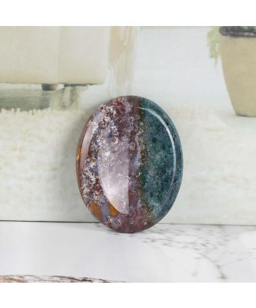 Artistone 2.0" Ocean Jasper Crystal Worry Stone Healing Crystal Chakras Polished Smooth Palm Thumb Pocket Gemstones for Anxiety Stress Reiki Crystal Healing & Wellness | Meditation Yoga - Buy Online on GoSupps.com