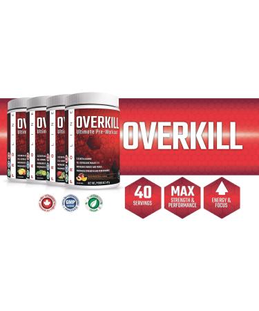 Pro Line Overkill Pre-Workout Powder | Increases Energy & Focus Maximum Strength & Performance Nitric Oxide Booster | 400mg Caffeine 7g L-Citrulline 3.2g Beta Alanine | 40 Servings (Peach Mango) Peach Mango 40 Servings (Pack of 1) - Buy Online on GoSupps.com