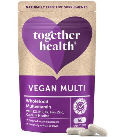Vegan Multi VIT & Mineral Together Health Supports Vegan & Vegetarian Diets Whole Food Nutrients Vegan Friendly Made in The UK 60 Vegetable Capsules