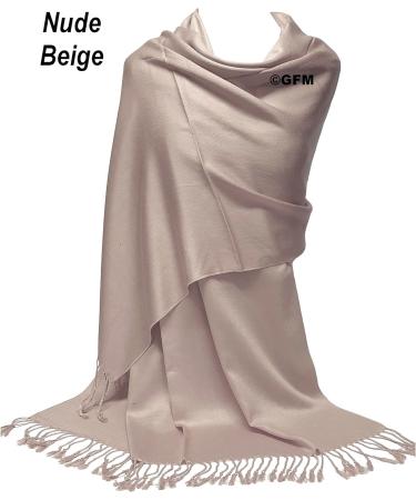 Smooth Shiny Surface Pashmina Style Scarf - Nude Beige | GFM L9 - Buy Online on GoSupps.com