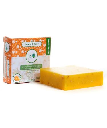 Island Citrus Handmade Men's Soap Bar - Oatmeal Scrub 5oz Castile Natural Soap Masculine Essential Oil Fragrance - Perfect for Anniversary & Wedding Gifts - Buy Online on GoSupps.com