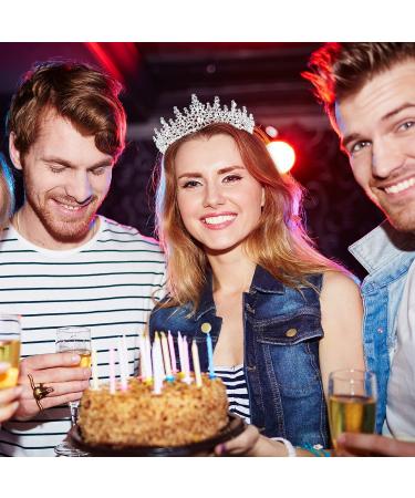 Birthday Queen Crystal Tiara and Glitter Sash Set - Rhinestone Headband for Women and Girls | Birthday Party Decoration - Silver - Buy Online on GoSupps.com