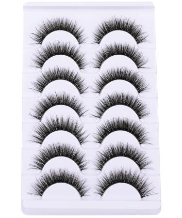 Goddevnus 5D Volume CC Curl Wispy Mink False Eyelashes - 14mm Short Length Pack - Natural Look with Clear Band, Like Extensions - Buy Online on GoSupps.com