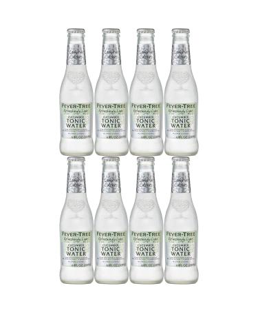 BEEQ BOX Fever-Tree Light Cucumber Tonic Water Glass Bottles, No Artificial Sweeteners, Flavorings & Preservatives, 6.8 Fl Oz, (Pack of 8)