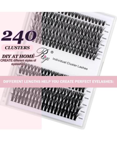 Riya Lash Clusters DIY Eyelash Extensions | 240 Clusters, 30D Curl, Wispy Volume | Individual Eyelash Extensions for At-Home Use - Buy Online on GoSupps.com