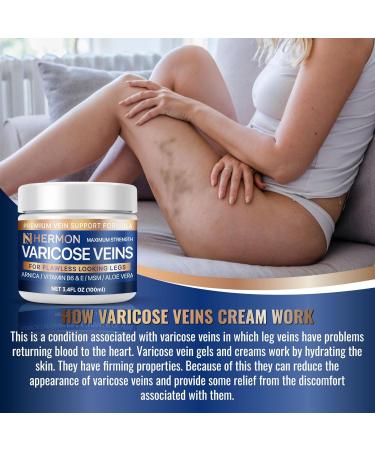 Hermon Varicose and Spider Veins Cream Natural Formula to Improve Circulation Soothe Tired Legs & Reduce Swelling Vein Treatment for Long Standing 3.4 Fl Oz (Pack of 1) - Buy Online on GoSupps.com