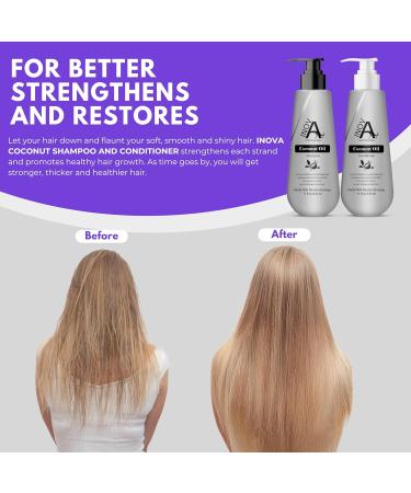 Buy Coconut Oil Shampoo & Conditioner Set - 11 Oz Each | Best Moisture & Shine for All Hair Types - International Shipping Available - Buy Online on GoSupps.com