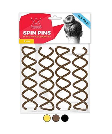 Hair spirals and hair clips for women - round spiral hair needles bun maker mini -clips - hair styling accessories - hair clips women hair accessory - hairstyle help hairpin - hair styling hair pin 1 piece (8 Pack) Light brown