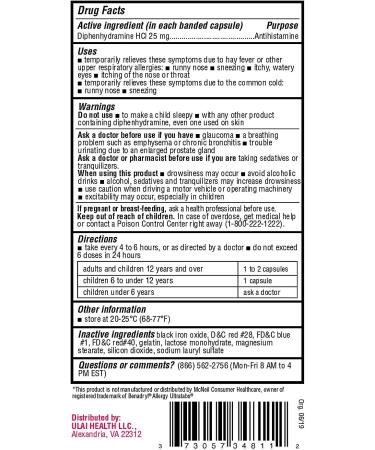 1000 Allergy Medication Capsules | Made in USA | Diphenhydramine HCl 25mg | Sinus Relief | Compare to Benadryl | Ulai - Buy Online on GoSupps.com