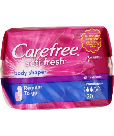 Carefree Acti-fresh Body Shape Fresh Scent Regular Size 20 Count (Pack of 6) - Buy in Bulk and Stay Fresh All Day! - Buy Online on GoSupps.com