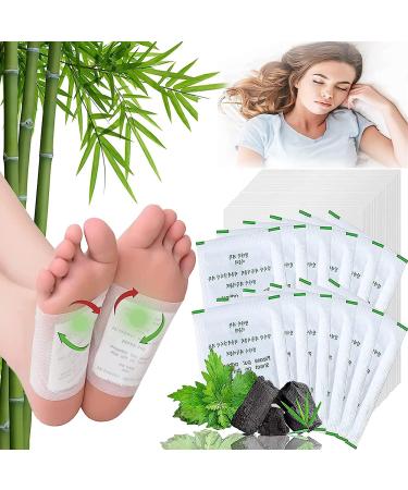100 pieces of detoxification plaster feet natural clansing foot pads original detoxification plaster detox foot pavement detoxification for deep sleep stress reduction of the body bamboo