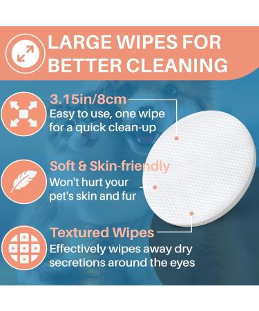 Dog Eye Wipes Tear Stain Remover - 120 Count Cat Dog Wipes for Eyes Cleaner - Pet Wipes for Eye Cleaning Remove Dirt Discharge and Crust (3.15 in) - Buy Online on GoSupps.com