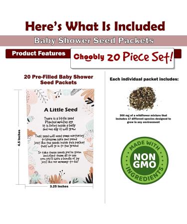 Woodland Dusty Rose Baby Shower Favors - 20 Pre-Filled Wildflower Seed Packets for Guests - Gender Neutral Gift - Buy Online on GoSupps.com