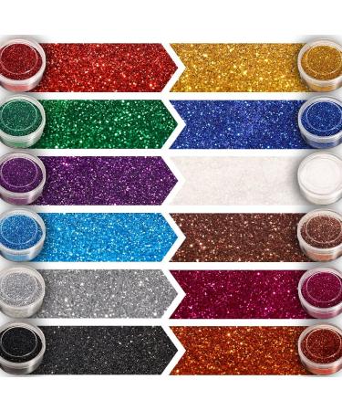 12 Pots Extra Fine Glitter FANDAMEI - Acrylic Nail & Cosmetic Glitter Set for Arts, Crafts, and Beauty - Bright Colors - Buy Online on GoSupps.com