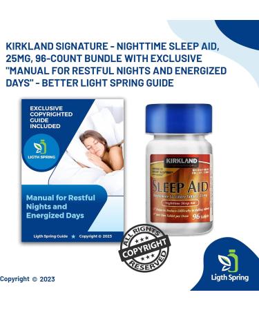 Nighttime Sleep Aid 25 mg - 96 Count Bundle + Exclusive Manual for Restful Nights & Energized Days | Better Light Spring Guide - Buy Online on GoSupps.com