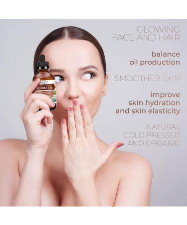 Organic Jojoba Oil - 4 oz | Golden, Unrefined & Cold Pressed | For Face, Hair, Body & Skin Care | Stretch Marks & Cuticles | Moisturizing Carrier Oil | Hexane-Free - Buy Online on GoSupps.com