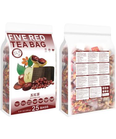 100% Pure Natural Herbal Tea Five Red Tea Bag 250g/8.81oz (5g*50bags) baies de Goji sucre brun haricots rouges arachides sans caf ine sans additifs sans OGM - Buy Online on GoSupps.com