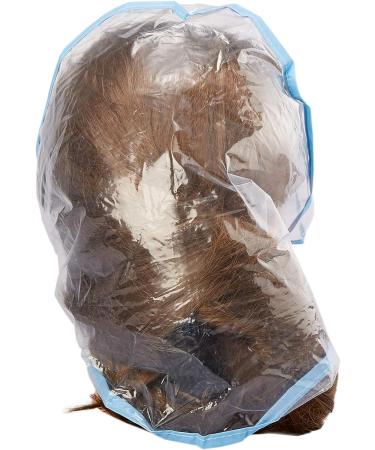 Juvale 12-Pack Clear Waterproof Rain Bonnet Hat with Visor - Transparent Blue Trim - Buy Online on GoSupps.com