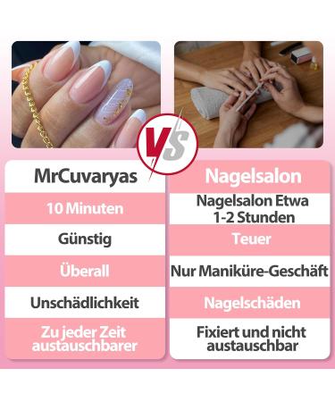 Shop Mrcuvaryas Almond Press on Nails - White Glossy French Short Fake Nails | 24 Sheer Artificial Fingernails for Women - Buy Online on GoSupps.com