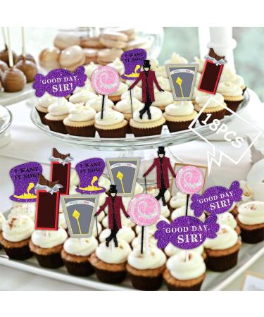 Handsome Sir Lollipop Chocolate Dessert Cupcake Topper Adventure Fantasy Comedy Theme Decorations Men Women Boys Girls Happy Birthday Party Decor Supplies 18pcs Glitter - Buy Online on GoSupps.com
