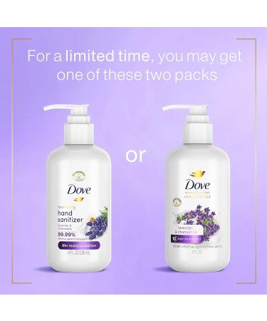 Dove Advanced Care Lavender & Chamomile Hand Sanitizer 8 oz - Pack of 4 | 99.99% Effective Against Germs | Soft Smooth Skin Formula - Buy Online on GoSupps.com