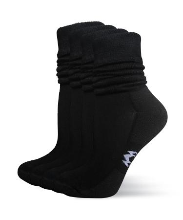 Hyaluxe Women's Diabetic Ankle & Crew Black Socks Non-Binding Circulatory Cushion Shoe Size 6-10 Sock Size 9-11 Pair of 2