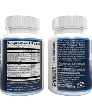 AREDS 2 Eye Vitamins - VisiVite Vitamins for Eye Health Without Vitamin E - Eye Vitamins for Seniors - Lutein and Zeaxanthin Supplements - 60 Capsules - Buy Online on GoSupps.com