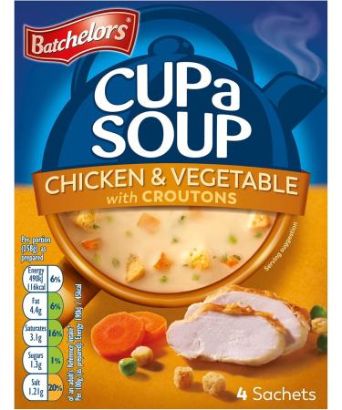  Batchelors Batchelors Chicken/Vegetable Soup with Croutons 4 Sachets 110g - Buy Online on GoSupps.com