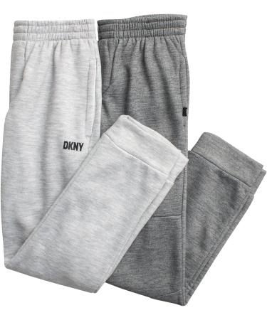 DKNY Boys 2 Pack Fleece Jogger Sweatpants - Light Grey Heather, Size 8-16 - Buy Online on GoSupps.com
