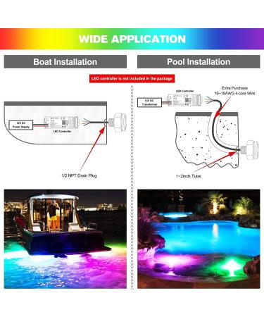 HUSUKU 2inch 2000LM 36W Underwater Drain Plug Light for Boat Pool - IP68 Waterproof Al-Alloy Marine LED Plug Light | Fishing Boat Yacht Pontoon Pool Light 2000LM RS2-0 - Buy Online on GoSupps.com