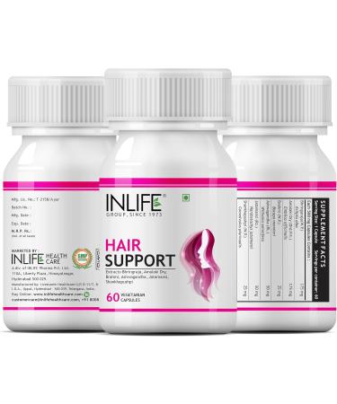 Buy INLIFE Ayurvedic Herbs Hair Support Supplement 500 Mg - 60 Vegetarian Capsules | Natural Hair Growth Formula | Enhance Hair Strength & Health - Buy Online on GoSupps.com