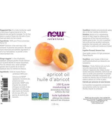 NOW Solutions Apricot Kernel Oil Hair Moisturizer Rejuvenating Skin Oil Softens Fine Lines 118ml Apricot 118 ml (Pack of 1) - Buy Online on GoSupps.com