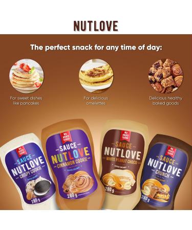 ALLNUTRITION Nutlove Crispy Cookie Sauce 280g - Sugar Free Sweet Syrup for Fit Desserts - Zero Fat Cream Sauce with Cookie Pieces - Low Calorie Sweets - Pancakes & More - Buy Online on GoSupps.com