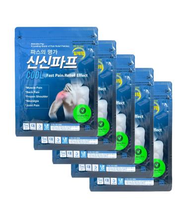 Korea Herbal Power Cool Patch - 5 Packages/25 Cool Sheets (6.2" x 5") with Natural Herbal Ingredients for Relaxing Neck Shoulder and Back.