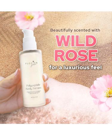 Polypeptide Body Oil by Florida Glow - With Squalene Jojoba Oil Peptides & Vitamin C - Body Oil for Women and Men - Collagen Boosting Serum for Body Skincare (Wild Rose) - Buy Online on GoSupps.com