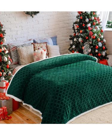 Inhand Sherpa Throw Blanket Twin Size 65x90 - Forest Green Cozy Reversible Fleece Blanket for Couch, Sofa, Bed - Soft and Warm Sherpa Fleece Throw - Plush Lap Blanket - Buy Online on GoSupps.com