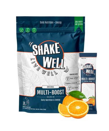 Clean Energy Drink Mix + Cortisol Protection | All-Day Focus with Natural Caffeine B12 D3+K2 Antioxidants Electrolytes & Amino Acids (Citrus Sunrise 14 Count)