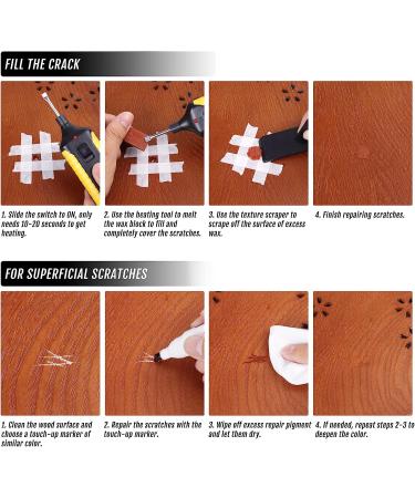 Hardwood Floor Repair Kit - 24Pcs Touch Up Markers with Melting Tool - 11 Colors Wax Sticks for Scratch Repair on Floors, Tables, Cabinets - Buy Online on GoSupps.com