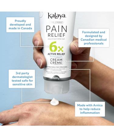 KaLaya 6X Extra Strength Pain Relief Cream for Arthritis Joints Muscle Back Neck Shoulder Hand and Knee Pain - Medically formulated with 6 Natural Active Pain Blocking & Anti inflammatory Ingredients (120g) 120 g (Pack of 1) - Buy Online on GoSupps.com